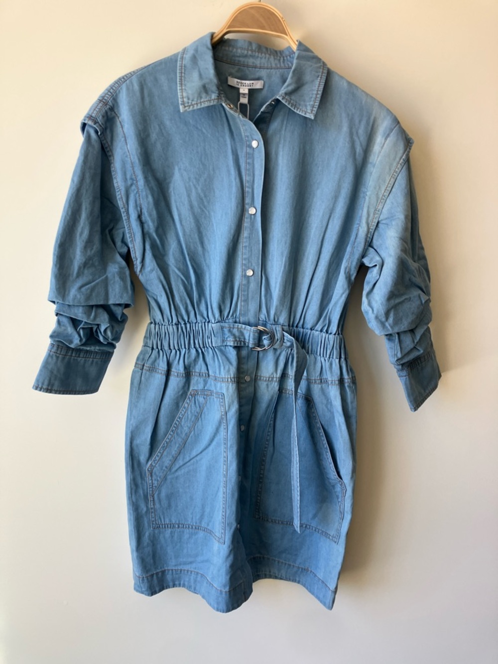 Derek Lam 10 Crosby Hadley Chambray Denim Blue Shirt Dress Size 6 NWT